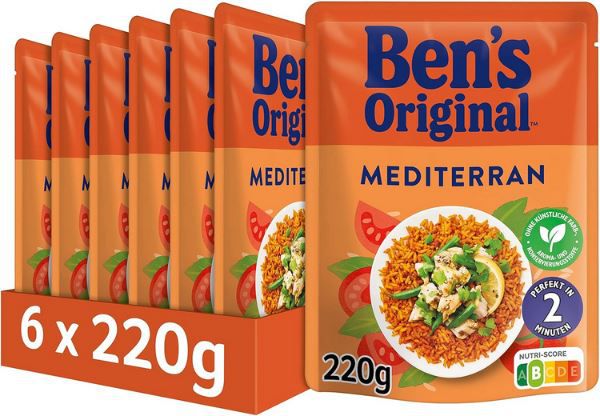 🍚 6er Pack Bens Original Express Reis Mediterran, je 220g ab 10,31€ (statt 14€)