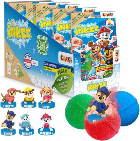 🛁 5er Pack Inkee Surprise Paw Patrol Badebombe mit Überraschung für 12,83€ (statt 20€)