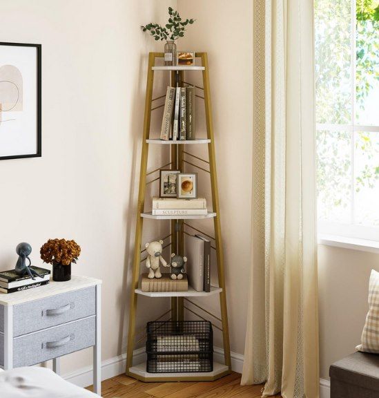 📚 YITAHOME 5 stöckiges Eck Bücherregal für 23,99€ (statt 44€)