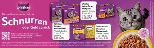 🐱 Whiskas Aktion: Schnurren oder Geld zurück