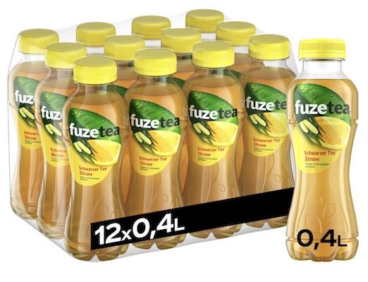 12x 400ml Fuze Tea Schwarzer Tee Zitrone  & Zitronengras ab 8,99€ (statt 16€)