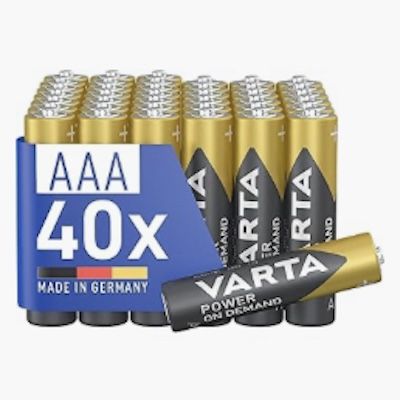 🔋 40x VARTA Batterien AAA für 14,53€ (statt 20€) 👉 0,37€ pro Batterie
