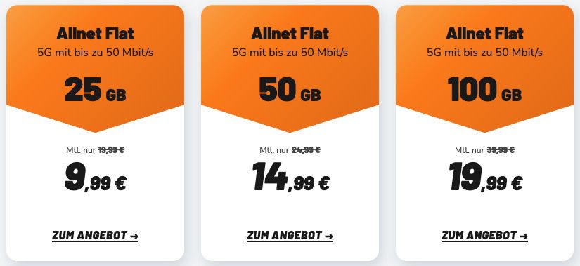 🔥 Telekom Tarife von klarmobil mit 25GB / 50GB / 100GB + Allnet ab 9,99€ mtl.