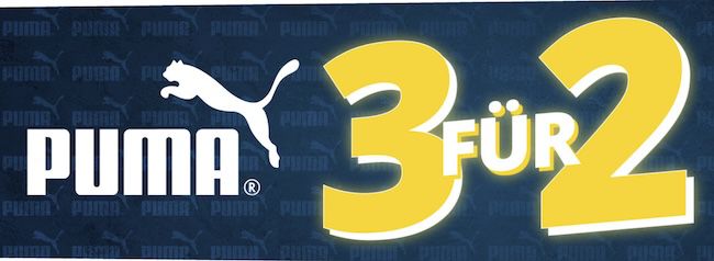Schnell sein ➡️ Puma 3 für 2 Aktion   z.B. 3x Hoodie für 24,93€ (statt 60€)