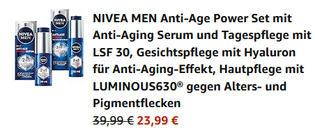 NIVEA MEN Anti Age Power Set ab 23,99€ (statt 36€)