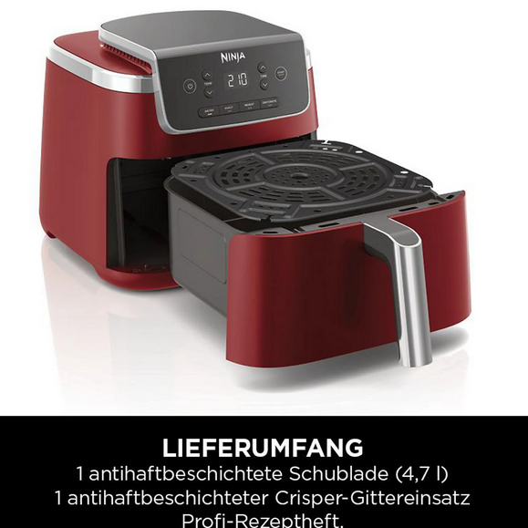 💥NINJA AF140EUCM Heißluftfritteuse 4,7L LE Rot für 85,49€ (statt 120€)