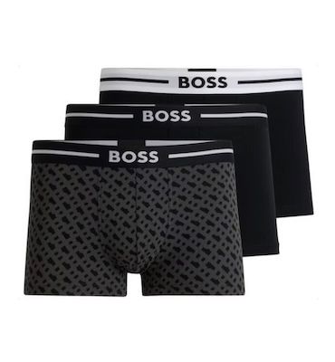3er Pack BOSS Trunks Boxershorts mit Logo-Bund ab 17,93€ (statt 28€)