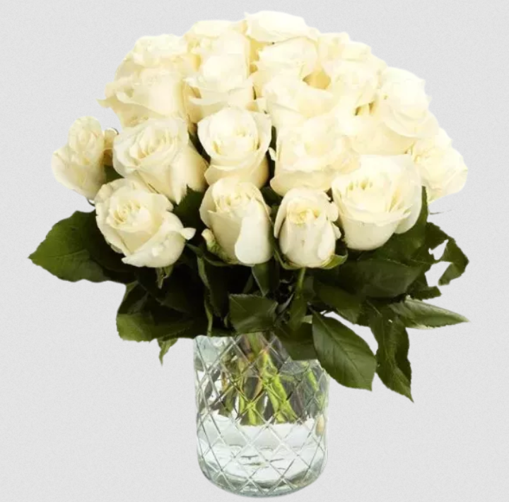 🌹 44 weiße Rosen Blumenstrauß je 40cm für 29,48€ (statt 44€)