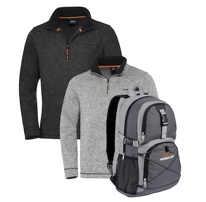 🥶 2x Nordcap Strickfleece-Troyer für 44,98€ (statt 60€) + 🎒 GRATIS Rucksack