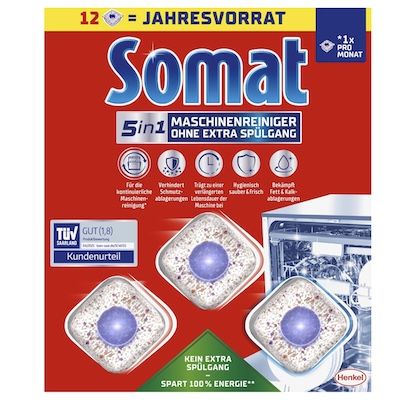 🧼 Somat Spülmaschinenreiniger Tabs Anti-Kalk, 12 WL ab 6,64€ (statt 10€)