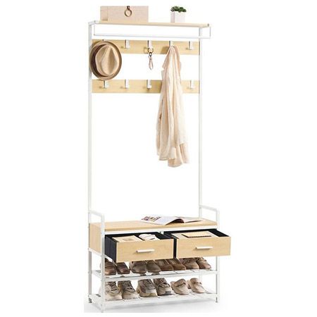 👞 VASAGLE Garderobenständer mit Schuhbank und 10 Haken für 47,99€ (statt 69€)