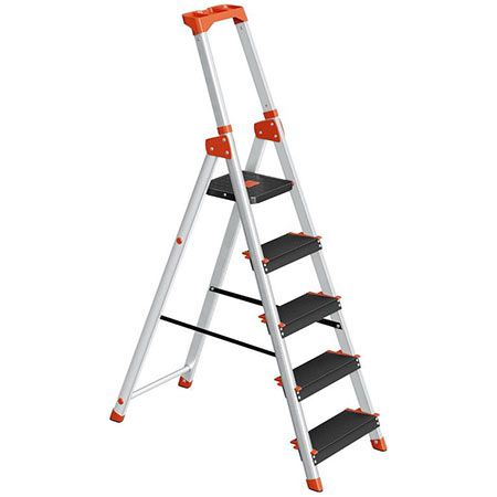 🪜 Songmics Aluleiter mit 5 Stufen & Werkzeugschale für 67,99€ (statt 80€)