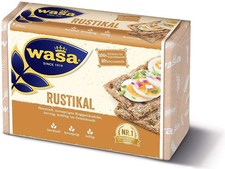 🍞 12er Pack Wasa Rustikal Roggen Knäckebrot, je 275g ab 19,22€ (statt 30€)