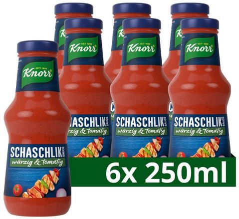 🌭 6er Pack Knorr Schlemmersauce Schaschlik 6 x 250 ml ab 7,51€ (statt 12€)