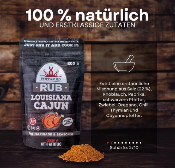 Poppamies Louisiana Cajun BBQ Rub, 200g ab 6,79€ (statt 9€)