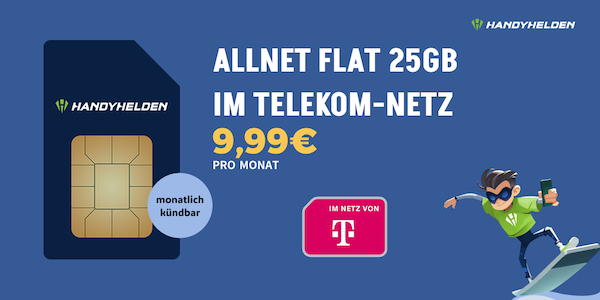 🧨 Telekom Allnet Flat mit 25GB für 9,99€ mtl.   monatlich kündbar!