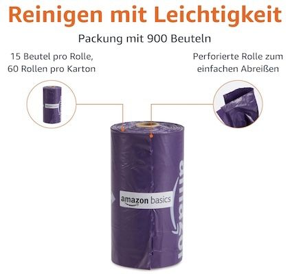 🐶🐾 60x 15 Amazon Basics Hundekotbeutel Lavendel für 10,88€ (statt 20€) 👉🏻 0,01€ pro Beutel