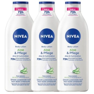 🧴 3x 400ml NIVEA Body Lotion Aloe & Pflege Körpercreme ab 7,64€ (statt 15€)
