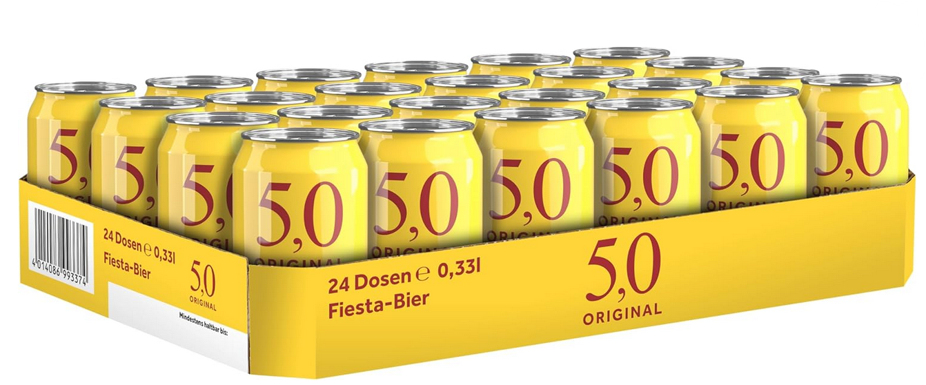 🍺5,0 Original Fiesta Bier 24er Tray je 0,33l für 15,60€ (statt 21€)