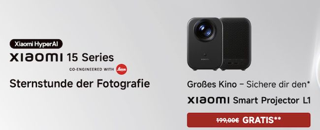 🧨🔥 Xiaomi 15 + Beamer + Vodafone 35GB für 34,99€ mtl. + 200€ Bonus