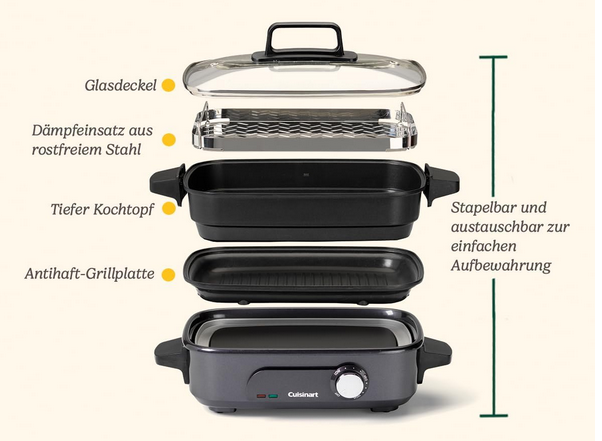 Cuisinart Cook GRMC3E   5 in 1 Multikocher für 48,90€ (statt 63€)