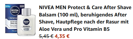 Nivea Men Protect & Care After Shave Balsam, 100ml ab 4,35€ (statt 6€)