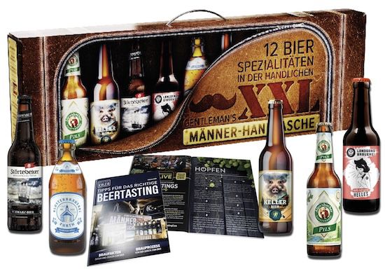 🍻 Kalea Männerhandtasche XXL mit 12 Bierspezialitäten für 27,49€ (statt 33€)