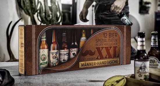 🍻 Kalea Männerhandtasche XXL mit 12 Bierspezialitäten für 27,49€ (statt 33€)
