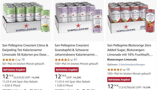 🥤 12x San Pellegrino Creazioni Limonade ab 11,53€ (statt 15€)   auch andere Sorten