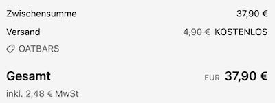 🤤 36x Energy Oats Bars Proteinriegel, je 100g für 37,90€ (statt 63€)   nur 1,05€ je Riegel