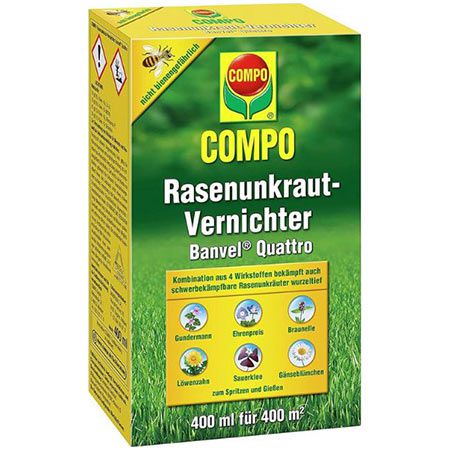 🏡 COMPO Banvel Quattro Rasenunkraut Vernichter, Konzentrat, 400ml ab 16,82€ (statt 22€)