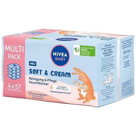 👶 4 x 57er Pack NIVEA BABY Soft & Cream Feuchttücher ab 5,55€ (statt 10€)