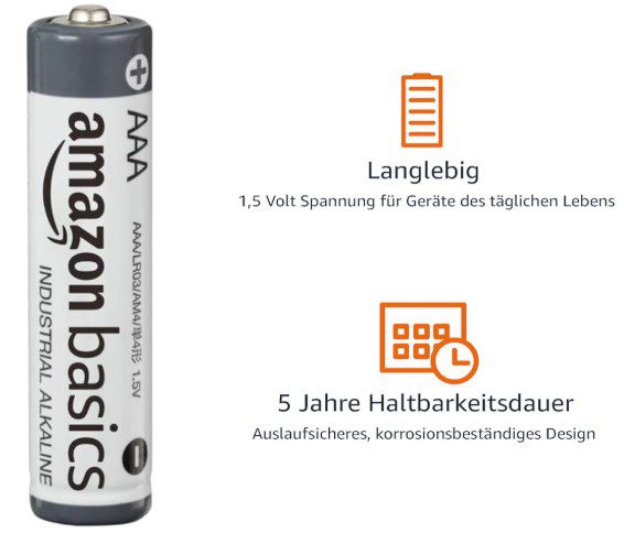 250 Amazon Basics AAA Batterien für 27,54€ (statt 36€)   11 Cent pro Stück
