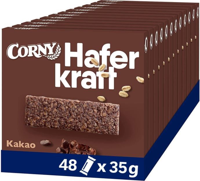 🍫 48er Pack Corny Haferkraft Kakao Riegel 35g ab 16,39€ (statt 23€)