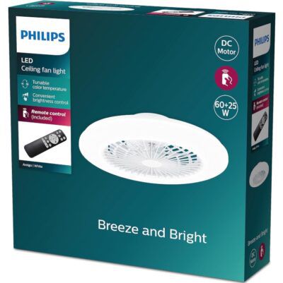 Philips Amigo Deckenventilator mit Licht, dimmbar & Fernbedienung für 112,79€ (statt 152€)