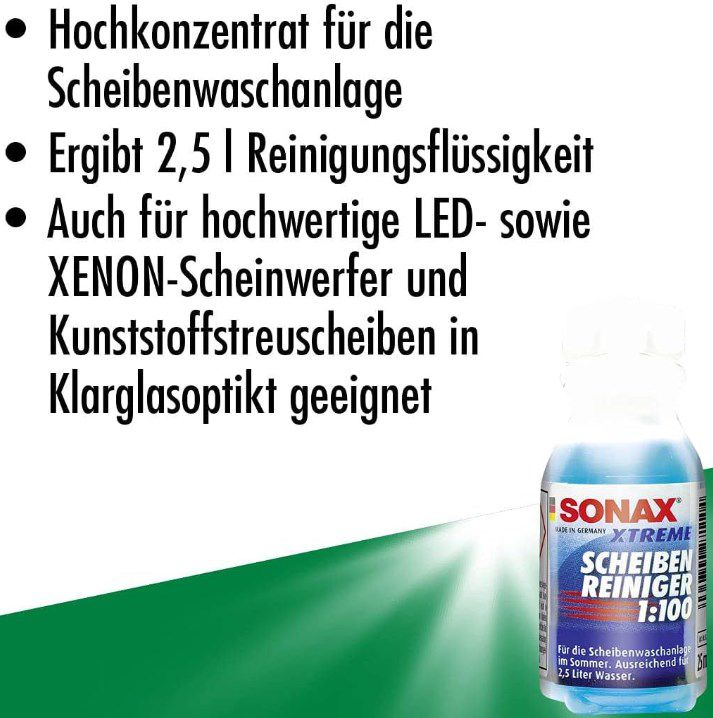 Sonax Xtreme Scheibenreiniger 1:100 25ml für 2,5 Liter für 1,70€ (statt 2,79€)