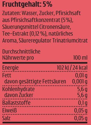 Valensina IceTea Peach 12x 0,5L Eistee Pfirsich für 8,35€ (statt 12€)
