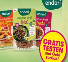 Couponplatz: endori vegane Chicken Sticks oder veganes Beef gratis ausprobieren