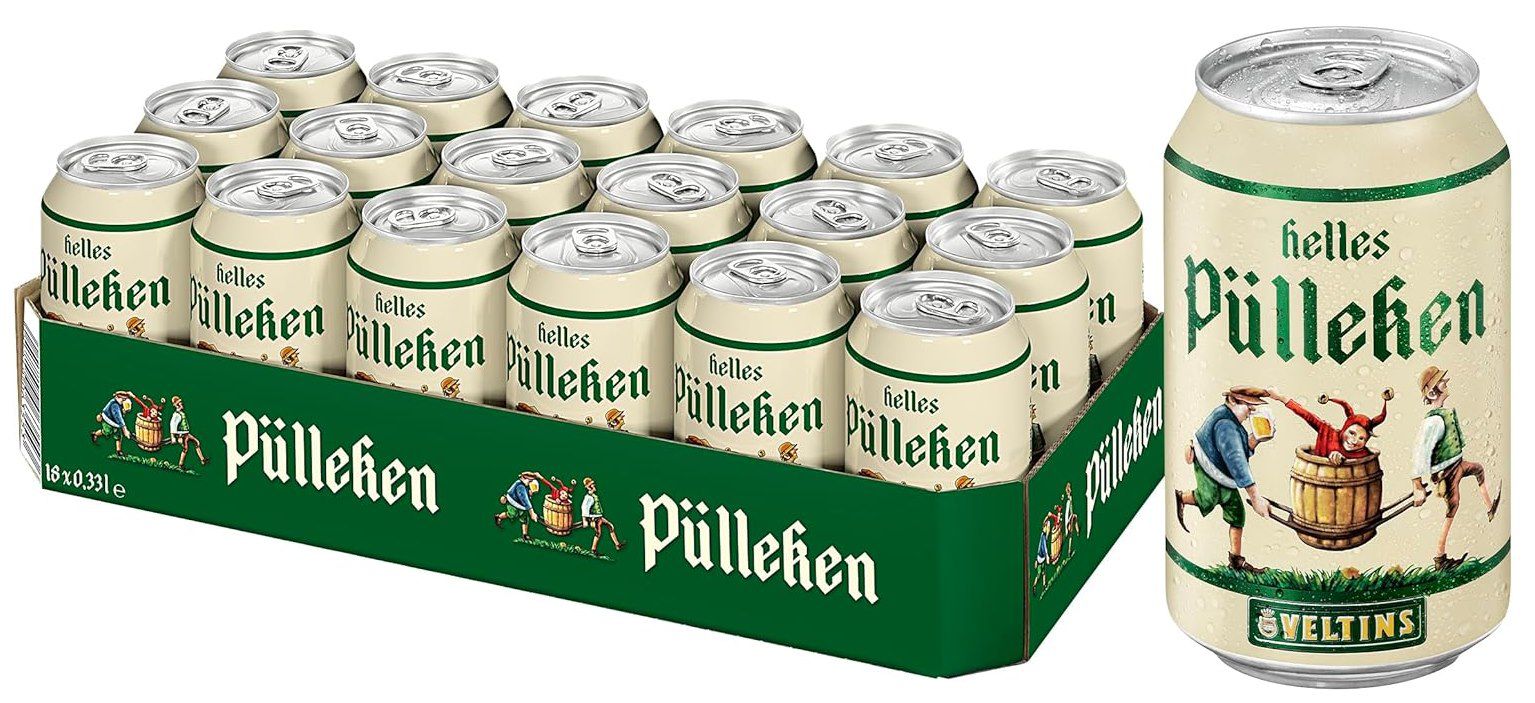 🍻 18x Helles Pülleken (0,33L) ab 10,73€ (statt 14€)   0,60€ pro Dose