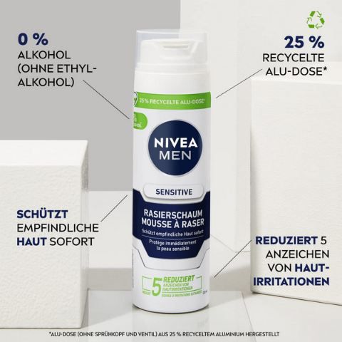 🪒 NIVEA MEN Sensitive Rasierschaum für Männer, 200ml ab 1,95€ (statt 2,45€)
