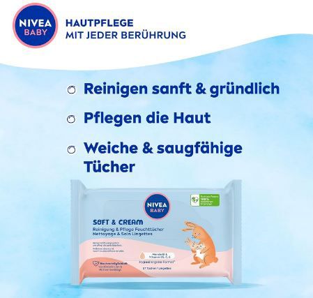 👶 4 x 57er Pack NIVEA BABY Soft & Cream Feuchttücher ab 5,55€ (statt 10€)
