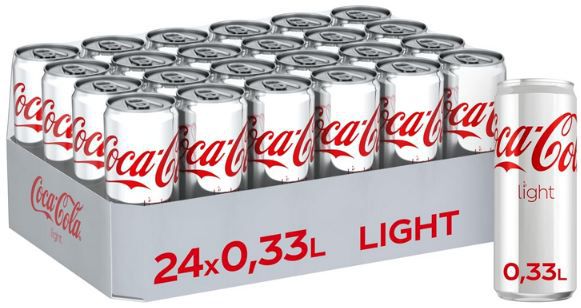 🥤 24er Pack Coca Cola Light ohne Zucker & Kalorien, 0,33L Dosen für 16,49€ (statt 24€)