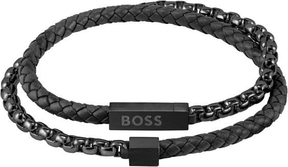 BOSS Blended Leder  & Edelstahlarmband für 57,99€ (statt 86€)