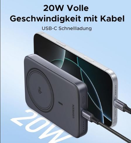 🔋 UGREEN Nexode Qi2 Wireless MagSafe Powerbank, 10.000mAh für 32,99€ (statt 56€)