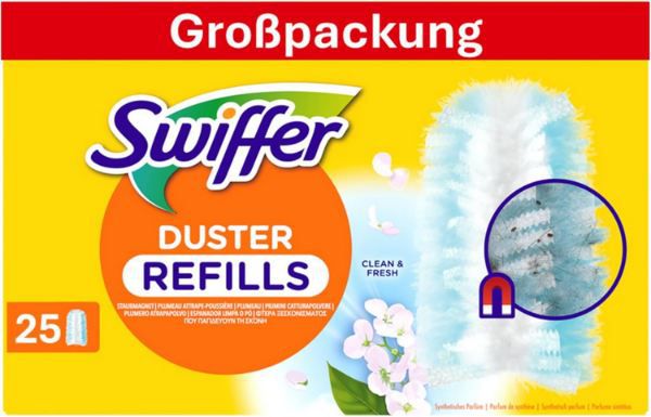 🧲 25er Pack Swiffer Staubmagnet Nachfülltücher für 15€ (statt 20€)