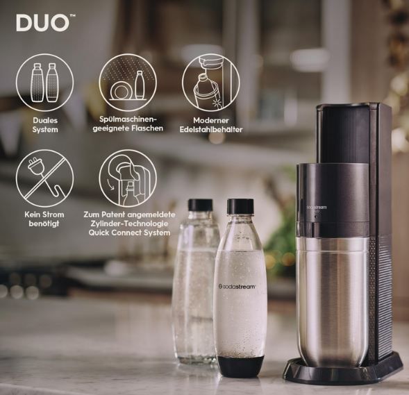 🚰 SodaStream Wassersprudler DUO Comfort Set für 149,99€ (statt 180€)