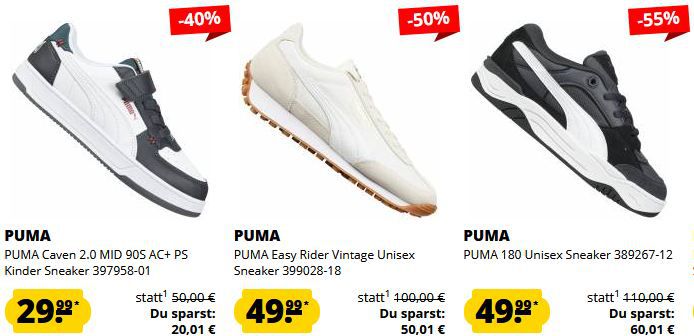 👟 SportSpar: Puma Sneaker Drop ab 18,99€ + VSK