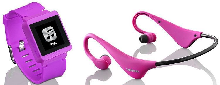 Lenco Mini Mp3 Player Sportwatch mit Bluetooth + Kopfhörer für 9,99€ (statt 15€)