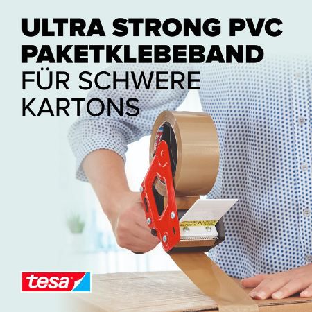 3er Pack tesapack Ultra Strong PVC Klebeänder, 66m x 50mm für 13,99€ (statt 18€)
