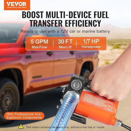 VEVOR Kraftstoff  & Heizölpumpe, 12V DC, 5GPM, 1/10 PS für 39,04€ (statt 66€)